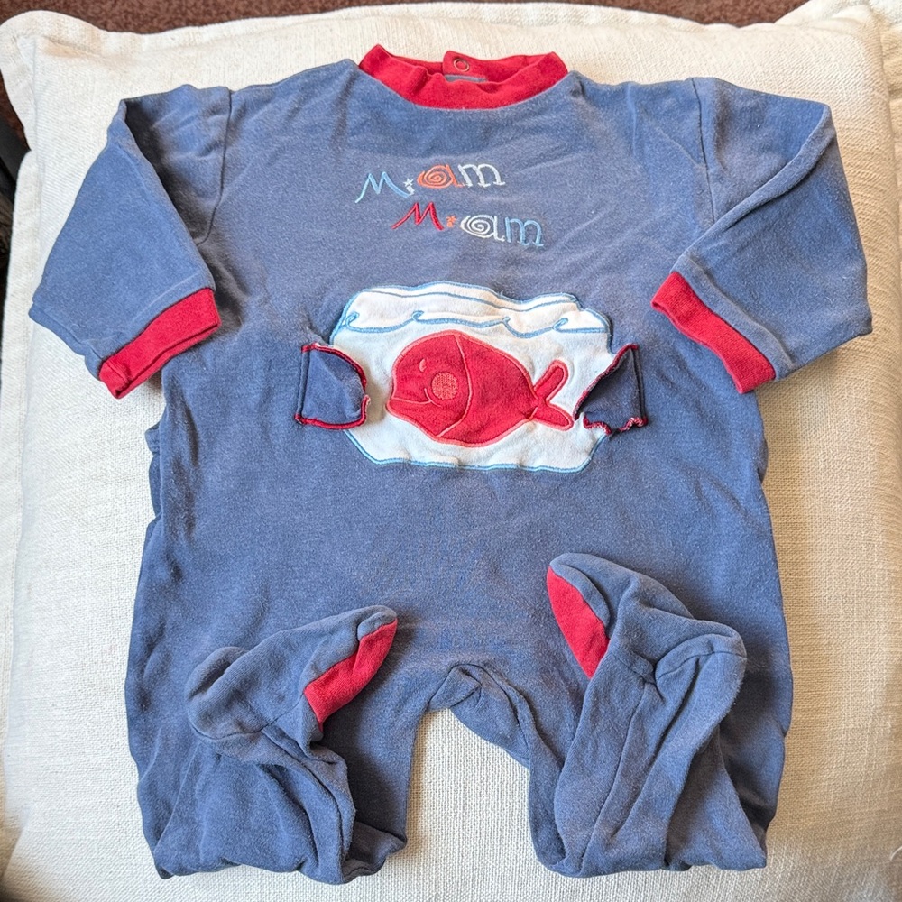 Blue and Red Fish One Piece